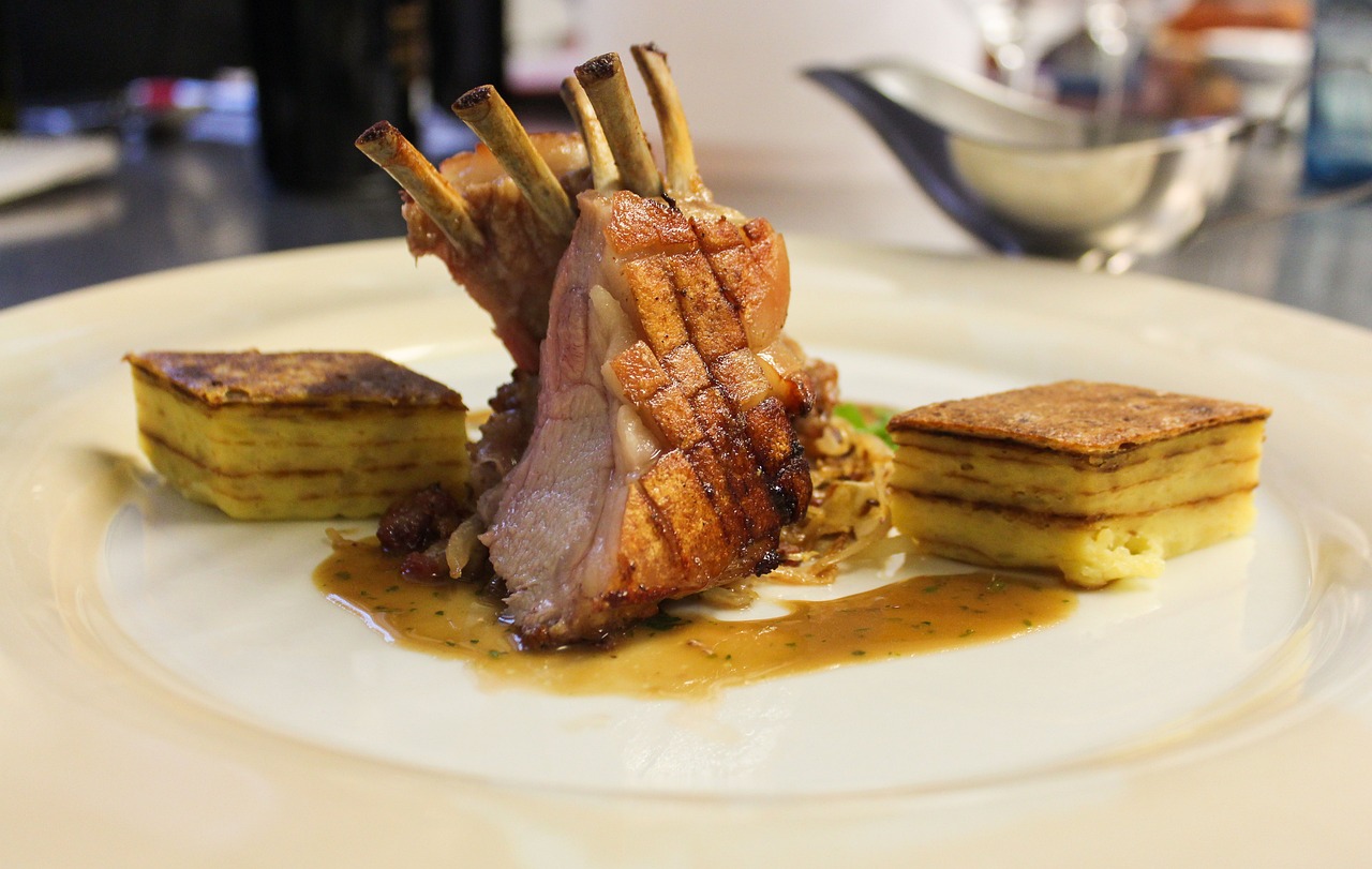 Rack of lamb, plated simply
