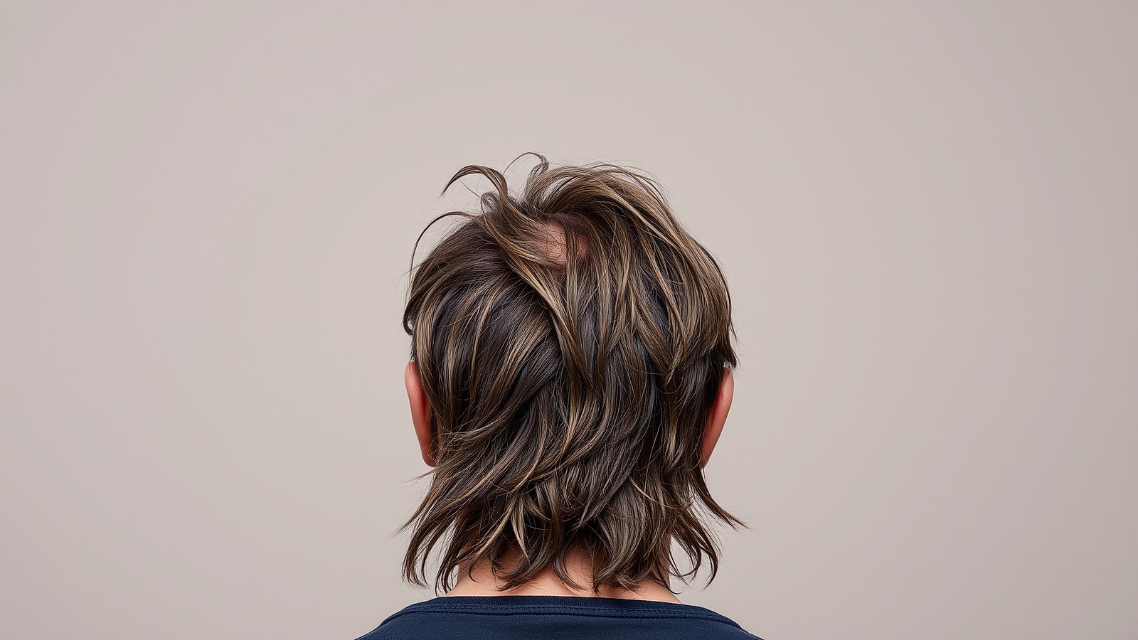 Overgrown, grown-out hair before the cut